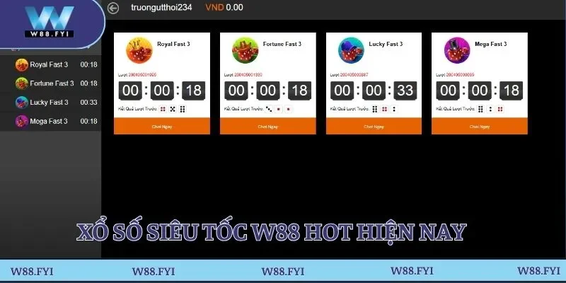 Xổ số siêu tốc W88 hình thức giải trí trực tuyến hot hiện nay 